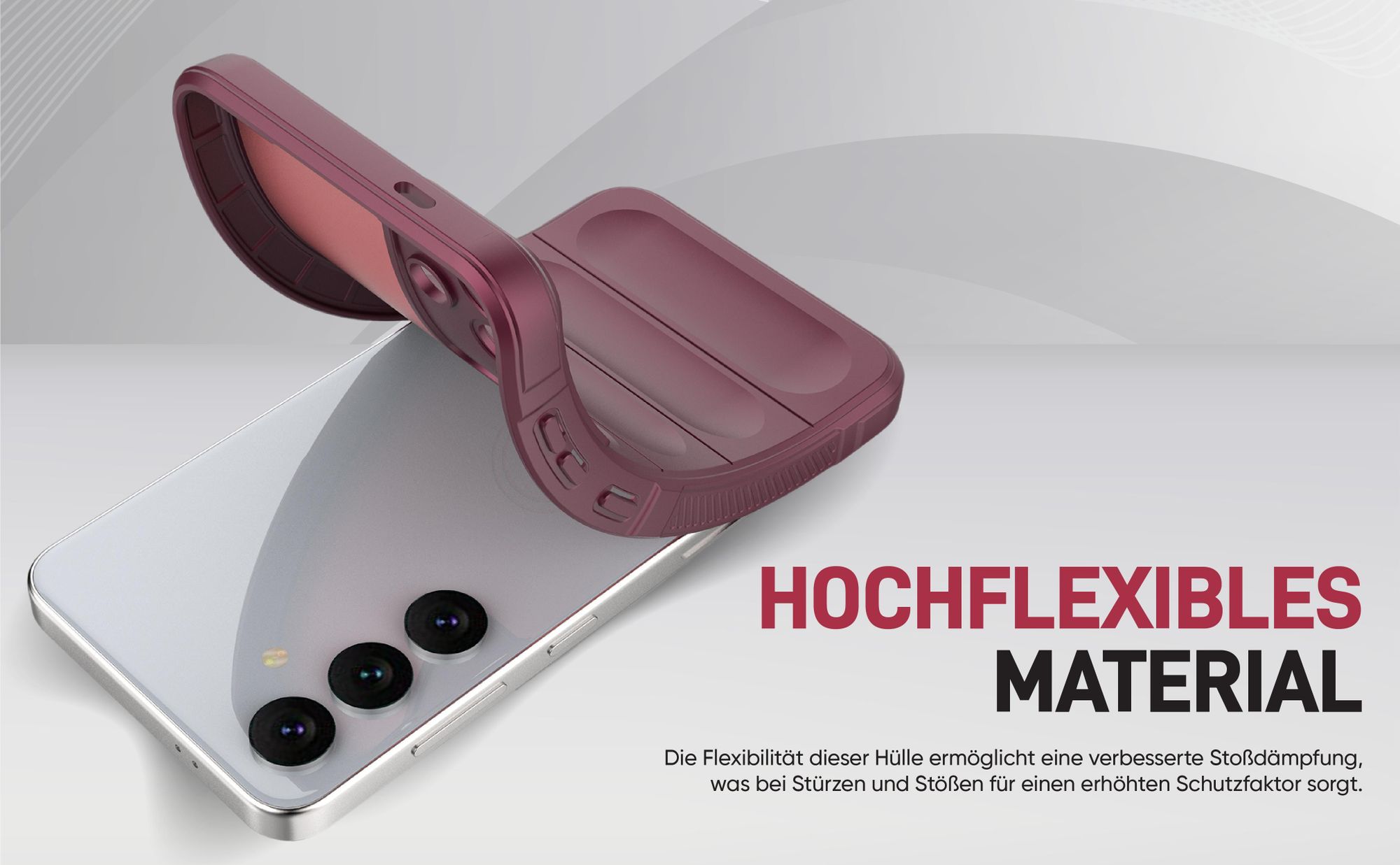 Stoßfestes und flexbiles Handy Case mit Griffzonen in Lila für Samsung Galaxy S24