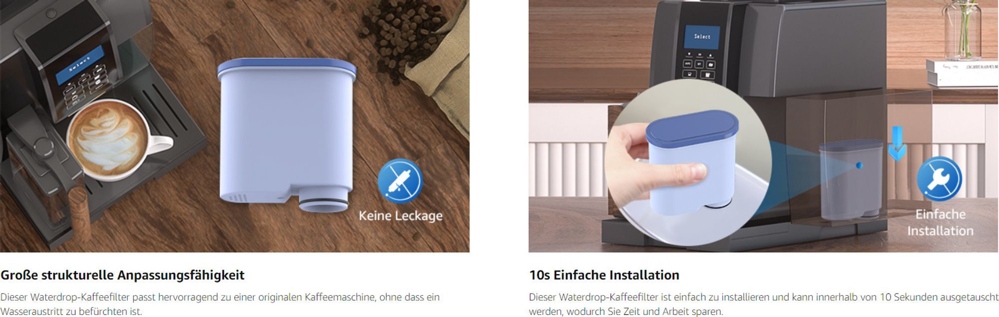 Waterdrop Ersatzwasserfilter für Philips® AquaClean® SÜD, Kompatibel mit Saeco® und Philips® Kaffeevollautomaten (4)