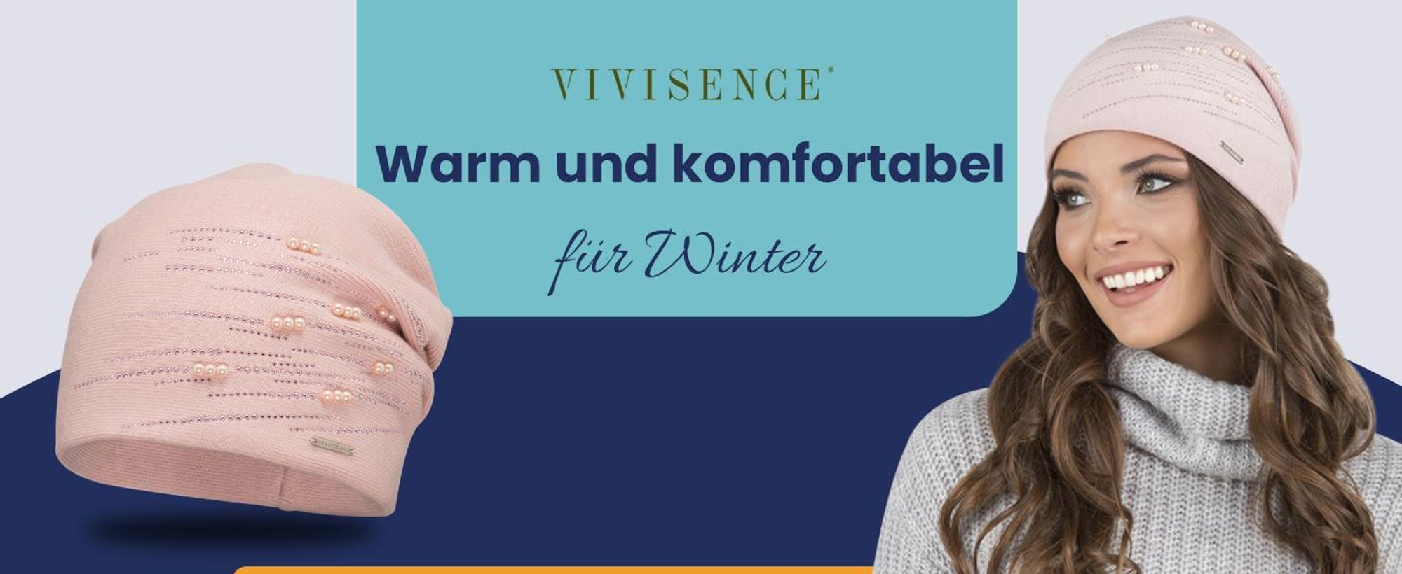 Vivisence Damen mütze verziert Universalgröße - Elegante Beanie für Frauen Wintermütze Strickmützen herbst Wollmütze warme Kopfbedeckung - Dunkelgrau