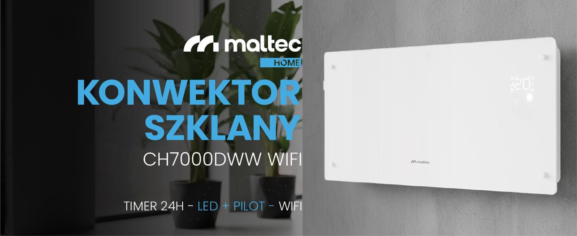 Szklany grzejnik konwektor stojący oraz na ścianę