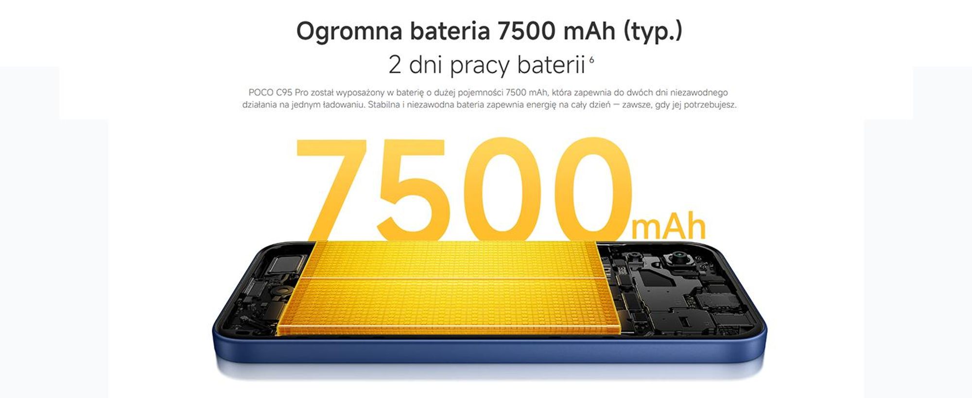 Xiaomi Poco C95 Pro, 4G smartfon, 8 GB pamięci RAM, 256 GB pamięci wewnętrznej, kolor czarny, bateria 7500 mAh