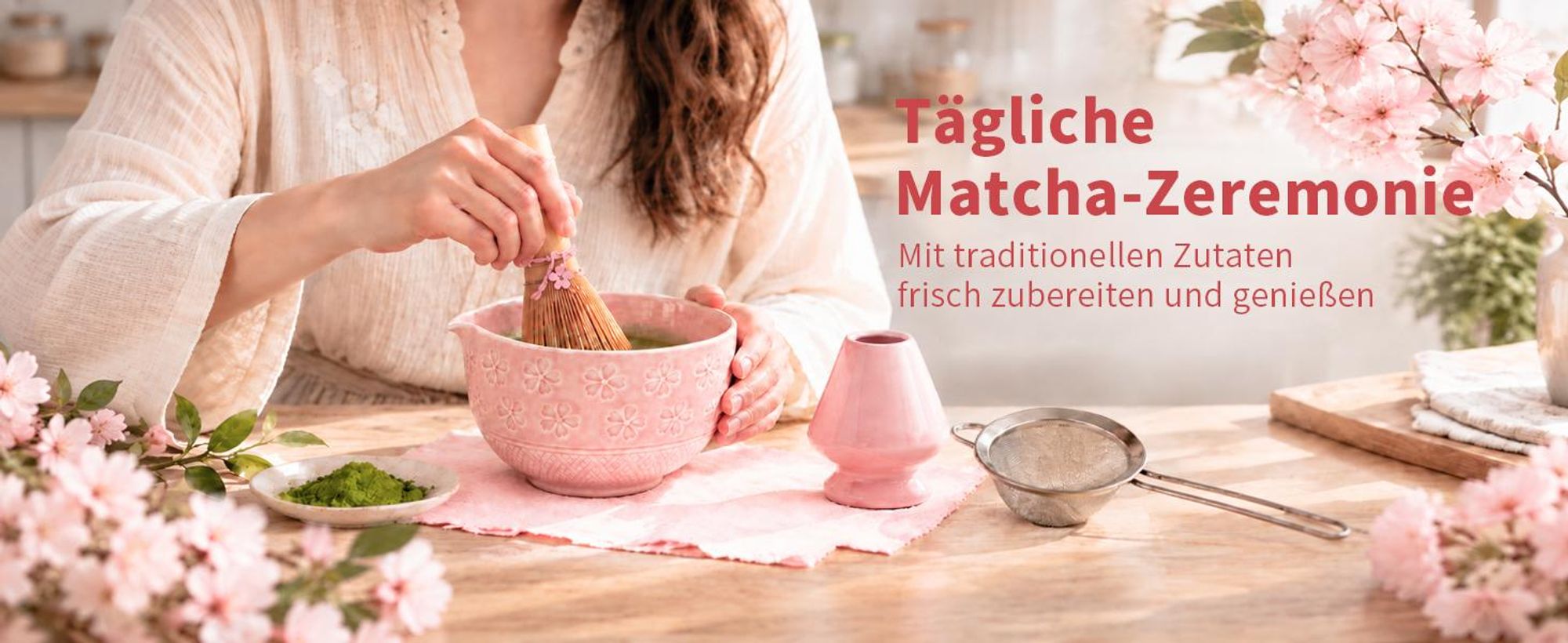 Matcha Tee Set 8-Teiliges Matcha Set mit Matcha-Schale Bambus-Besen Besenhalter