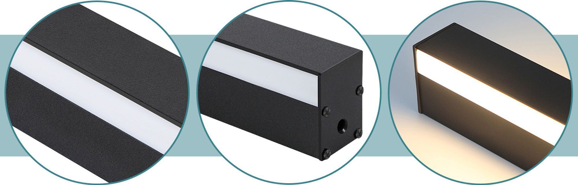 Kinkiet LED ZMH 15 W z funkcją ściemniania i pilotem, 100 cm – kinkiet do wnętrz, oświetlenie ścienne do przedpokoju, oświetlenie górne i dolne do salonu i klatki schodowej, kolor czarny