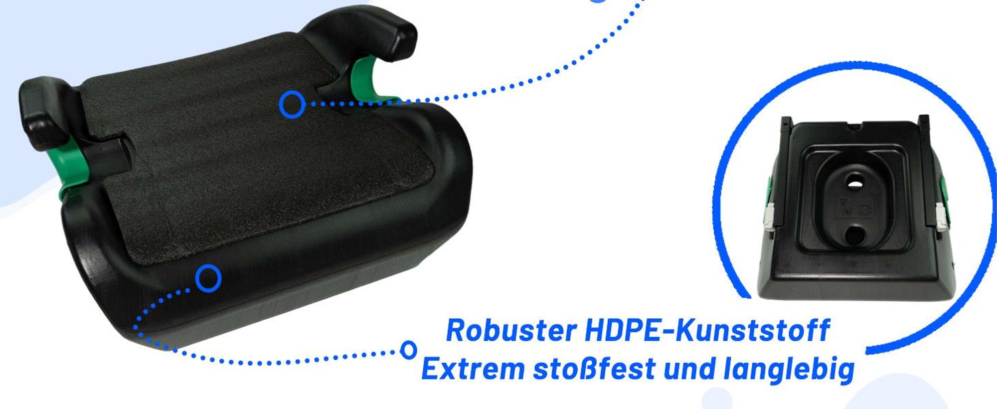 YALION Kindersitzerhöhung Booster Sitz, Sitzerhöhung Auto Kinder – Kinderautositz i-Size 125–150 cm (ca. 6–10 Jahre), ECE R129-Schwarz
