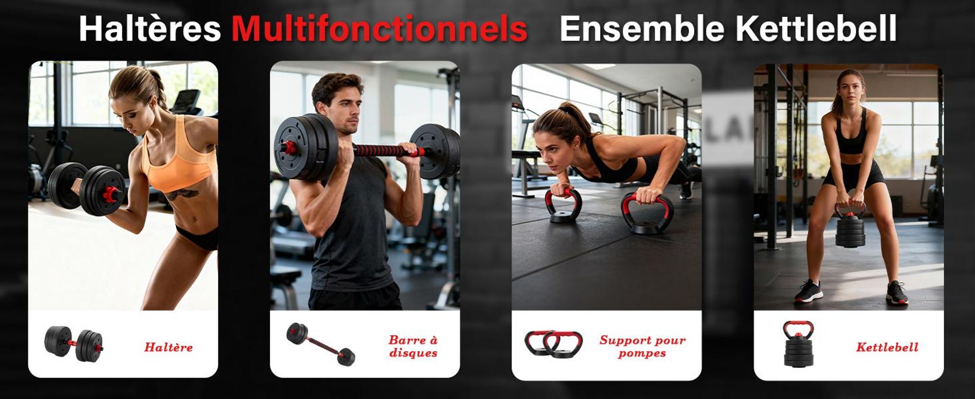 TEENO 6-in-1-Hantel-Set, 30 kg, mit Kugelhanteln, Hanteln, Stangen und Liegestützen, geeignet für Heim-Fitness