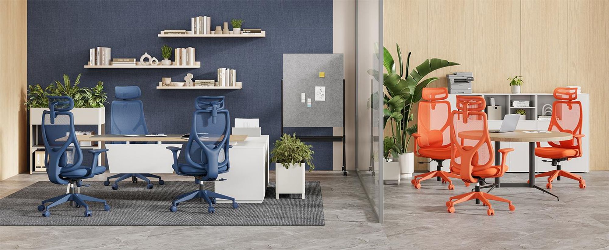 SENSE7 Moyo Ergonomischer Bürostuhl Schreibtischstuhl Orange 3D-Armlehnen Netzrücken Lendenwirbelstütze Chefsessel PC Stuhl Home-office 150 kg