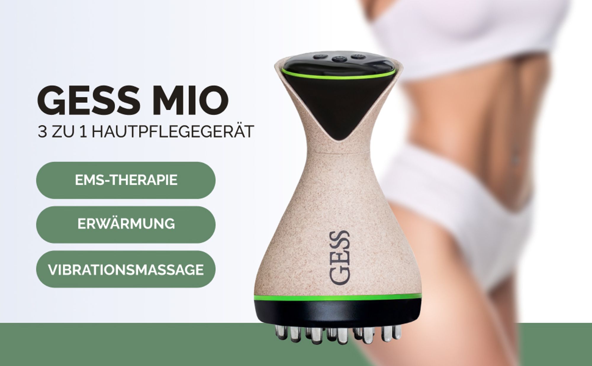 Massagegerät zur Körperformung, 9 Intensitätsmodi, Vibrationsmassage , Cellulite-Entferner, GESS MIO