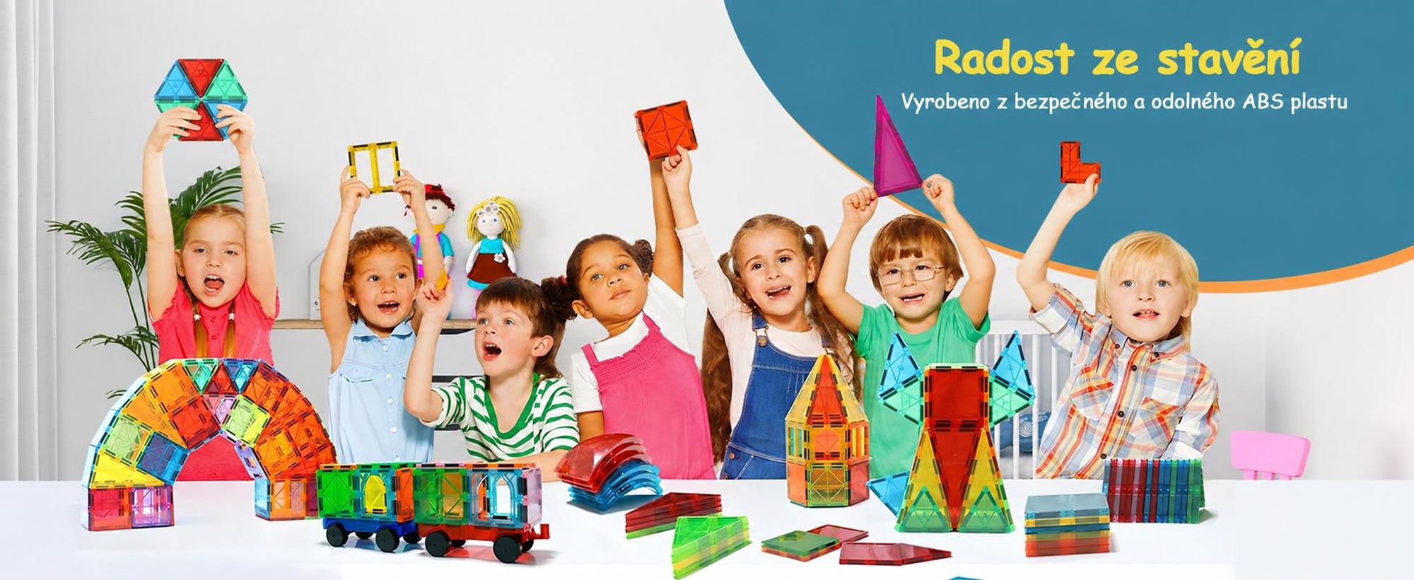 Olvy magnetické stavebnice 74 dílků - Montessori stavebnice od 3 let, magnetické kostky pro děti, kompatibilní s Magna Tiles & Connetix