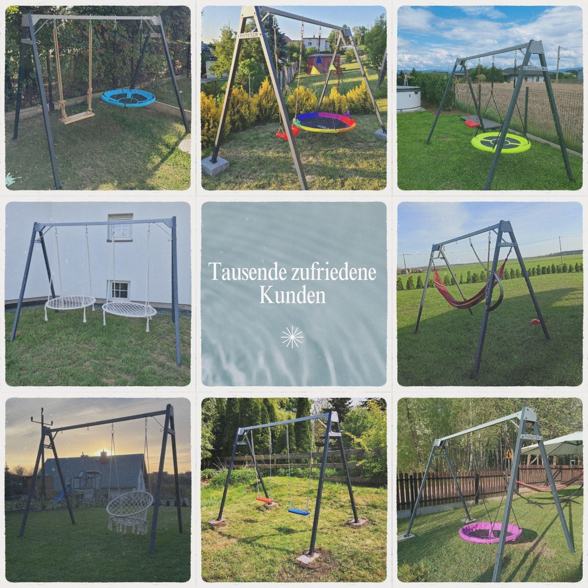 Potenza Die große, stabile Doppelschaukel ist die ideale Gartenschaukel für Kinder und Erwachsene.