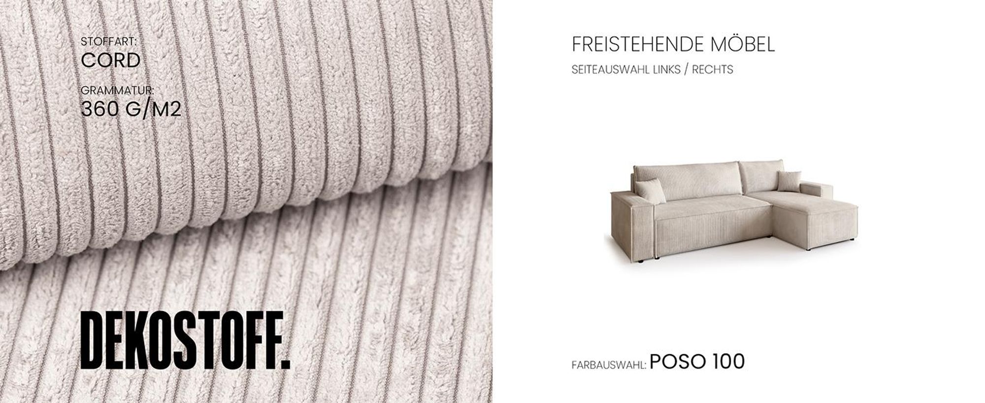 BroMARKT Ecksofa ADI Schlaffunktion Bettkasten L-Form 125x200 cm Beige