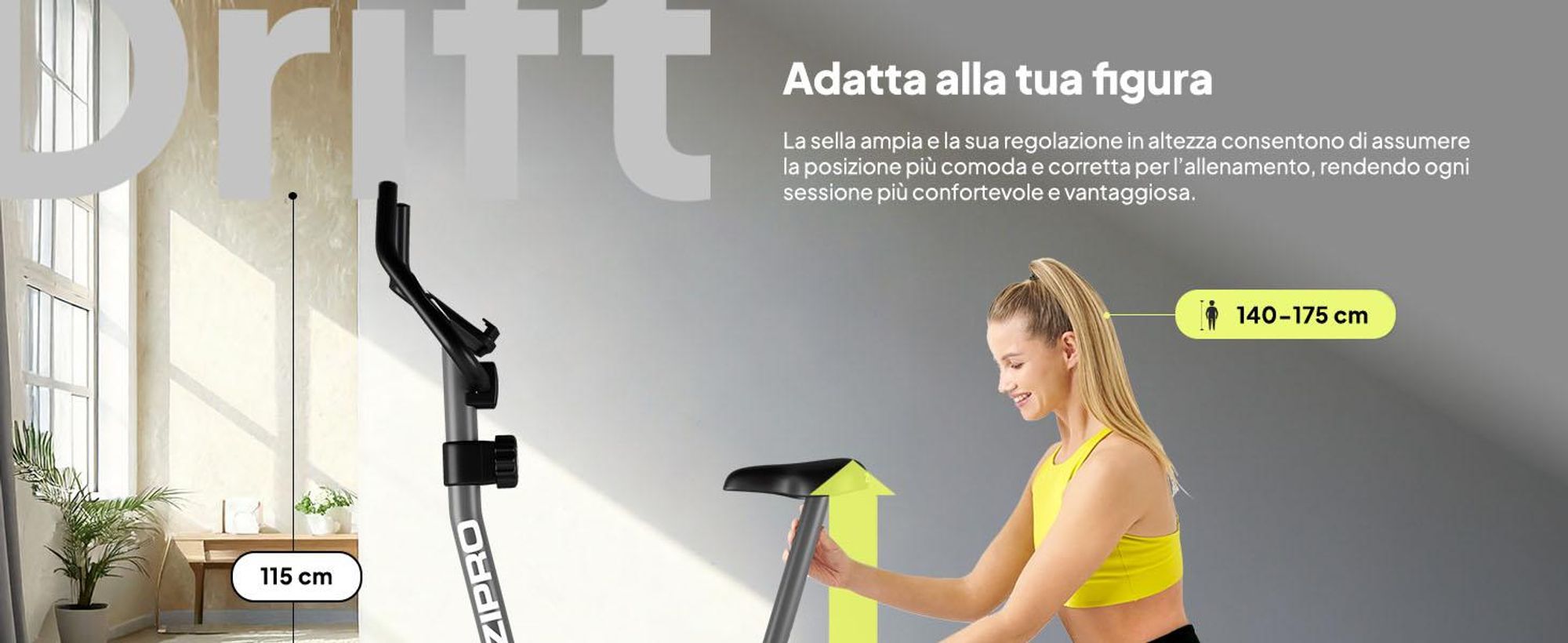 Zipro Drift cyclette per la casa Cyclette magnetica fino a 120 kg Magneti Cyclette Cyclette Fitness Cyclette Hometrainer Cyclette cardio Computer