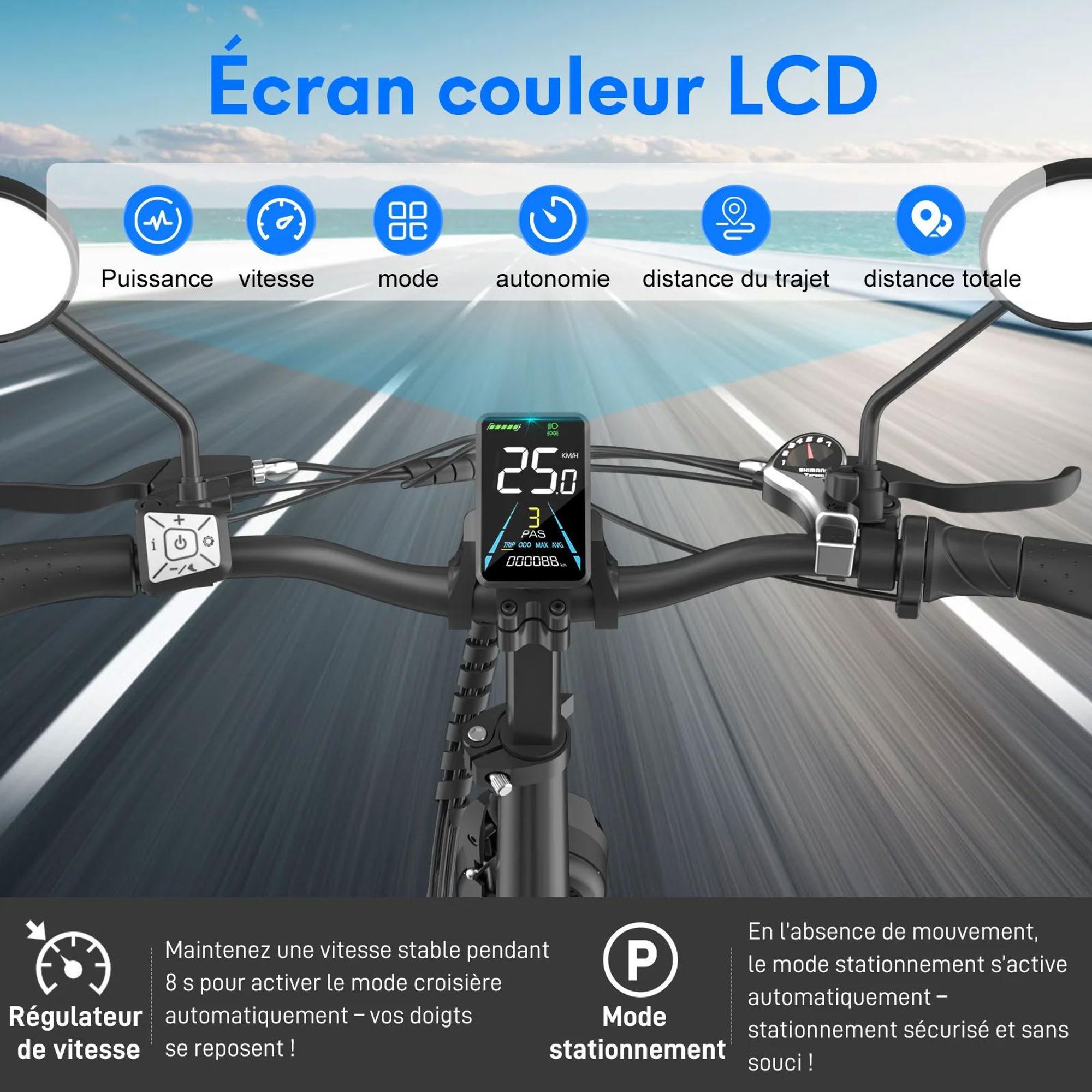 Vélo Électrique FAFREES FF20 Polar - Batterie 48V24Ah Pneus De 20 Pouces Frein à Disque Mécanique - Bleu