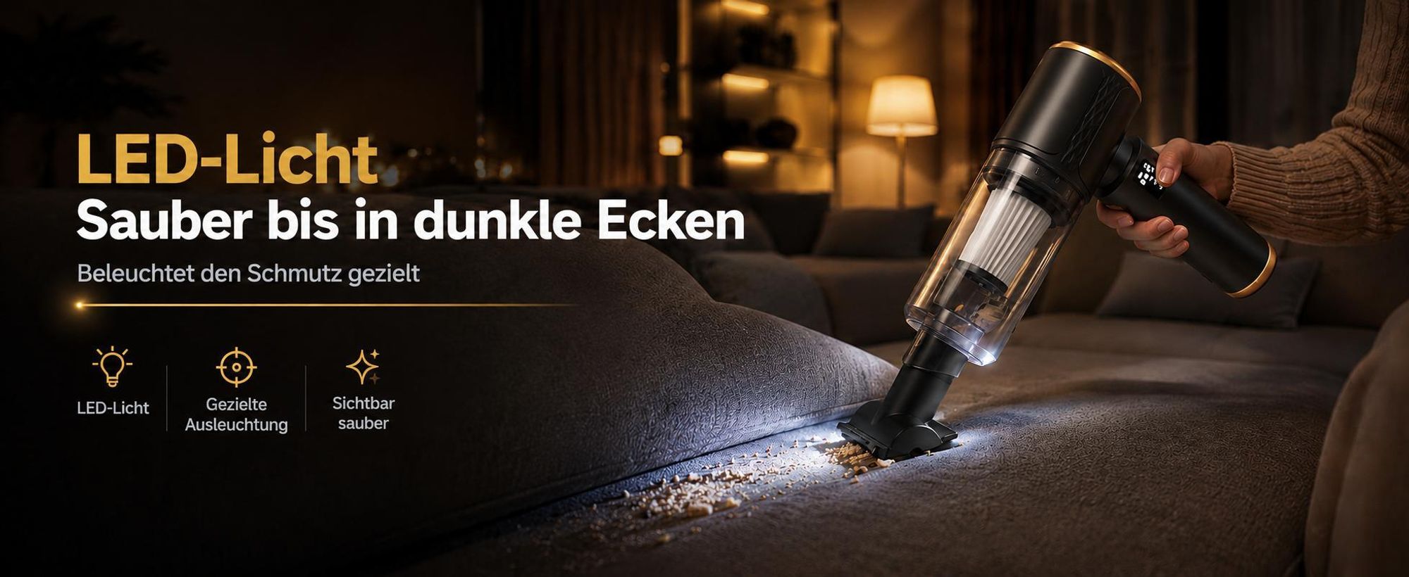 4-In-1 Handstaubsauger, 20000PA Akku-Handstaubsauger, LED kabelloser Autostaubsauger,Staubsauger&Gebläse, Mini Staubsauger für Auto, Zuhause, Haustier