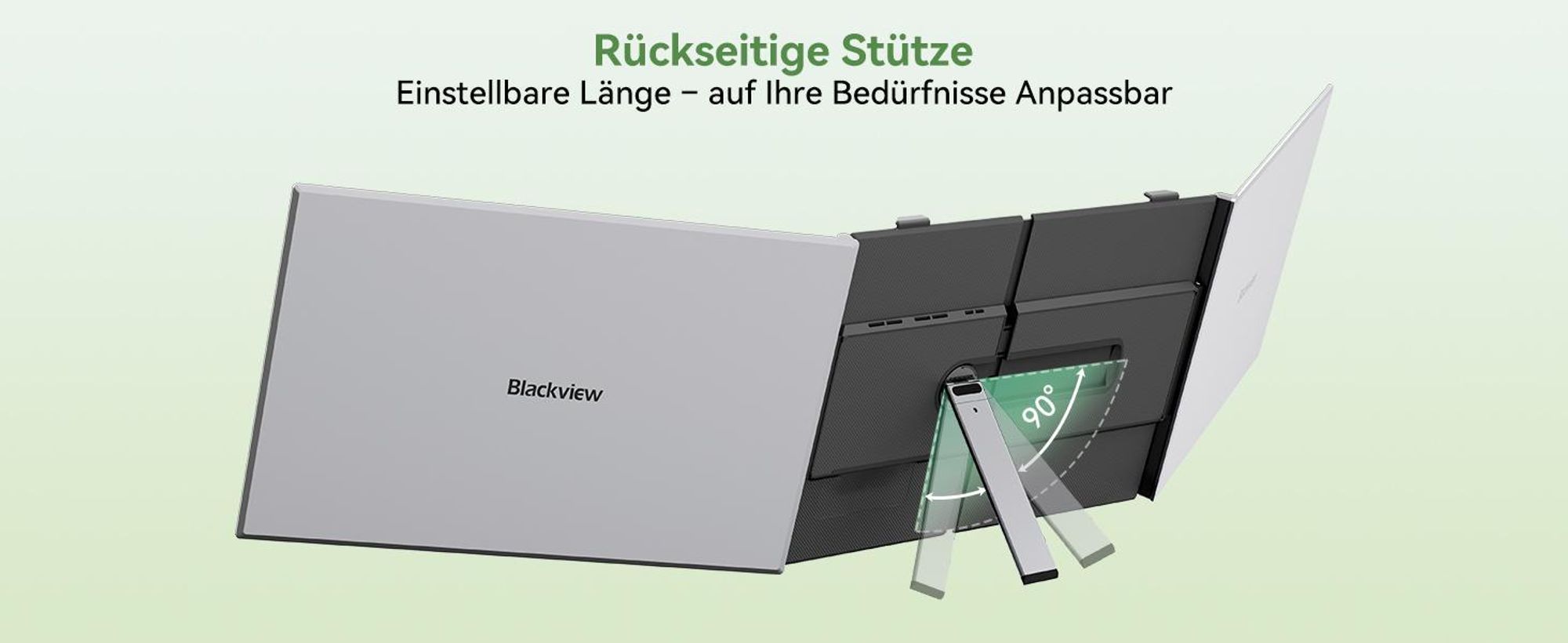 Blackview Tragbarer Monitor 8 15,6" FHD+ IPS, 4,6mm dünn, 1,2kg, Plug & Play USB-C, 100W Reverse Charging, support Laptop/PC/Handy/Mac/Switch/PS5/Xbox