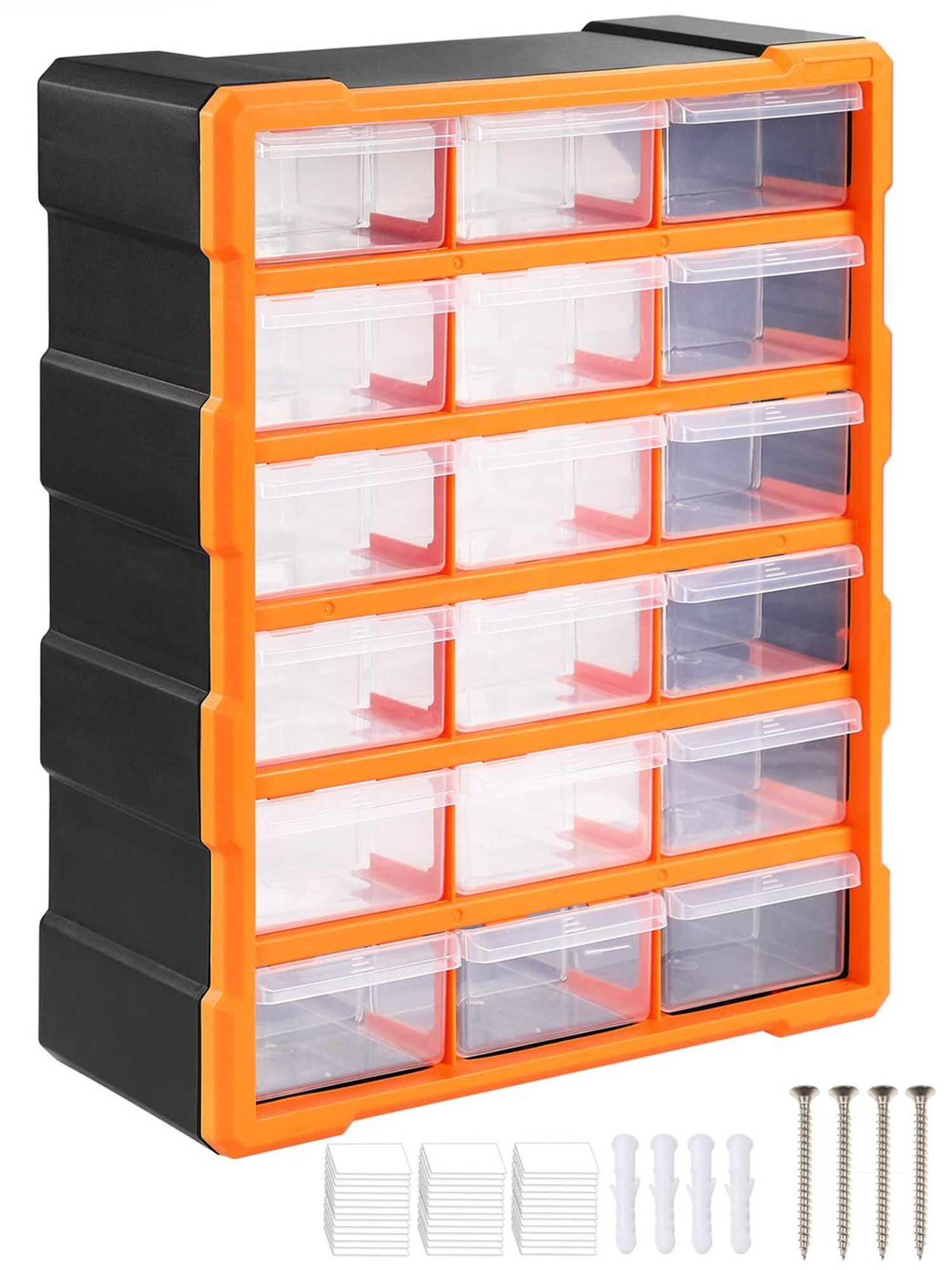 MONZANA® Sortimentskasten MW1506 18 Schubladen 47,5x38x16cm Trennwände bis 36 Fächer Werkstatt Sortierbox Sortierkasten