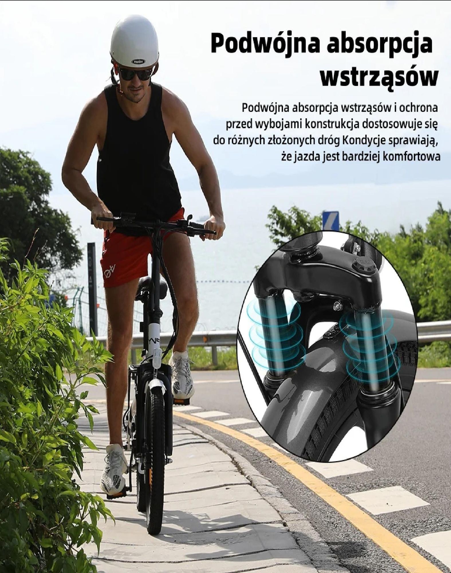 Rower Elektryczny PVY Z20 Pro - Moc 250W Bateria 36V10.4AH Zasięg 80KM Hamulec Tarczowy Mechaniczny - Szary