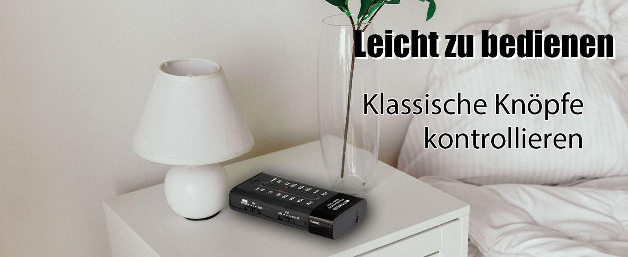 Retekess TR107 Tragbares mini Radio, FM AM-Taschenradio mit Kopfhörer, FM-Stereo, Tragbarer Radio, Transistorradio-Analog, Zeigerabstimmung, AAA-Batterie, zum Gehen, Joggen, Reisen (Schwarz)