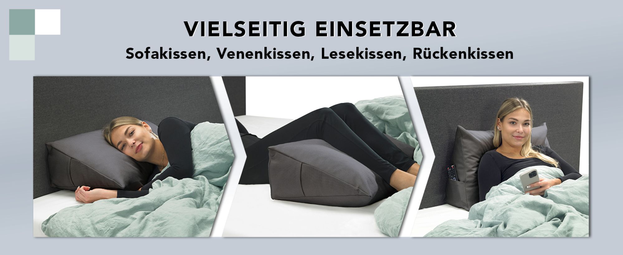 Rückenkissen | Lesekissen für Bett und Sofa | Cord beige | 70 x 40 x 20cm | Stabiles Bettsitzkissen | XDREAM