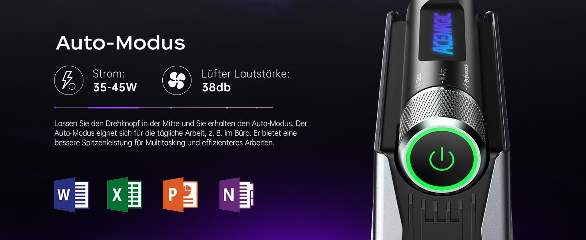 ACEMAGIC S3A Gaming Mini PC,AMD Ryzen 7 H 255(Bis zu 4,9 GHz),16GB RAM LPDDR5 512GB SSD, AMD Radeon 780M Grafik,3 Leistungsmodi, WiFi 6