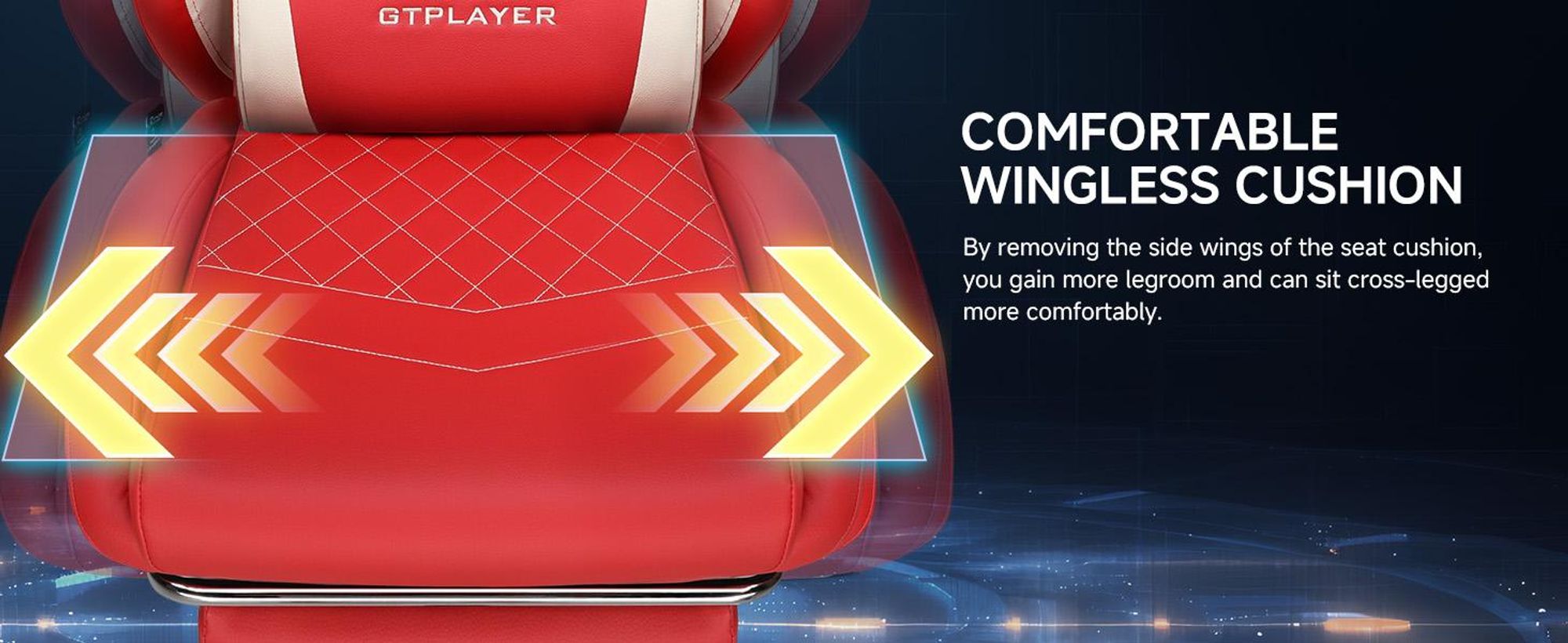 GTPLAYER Sedia da gioco, Sedia ergonomica per giocatori in Finto cuoio con supporto lombare, Sedia per PC con schienale allargato, Portata fino a 150 kg, Rosso