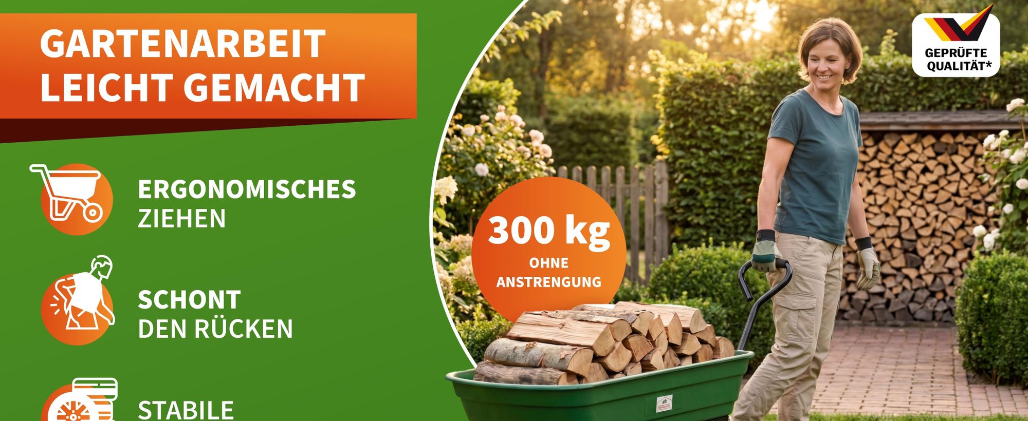 GARDEBRUK® Bollerwagen mit Kippfunktion