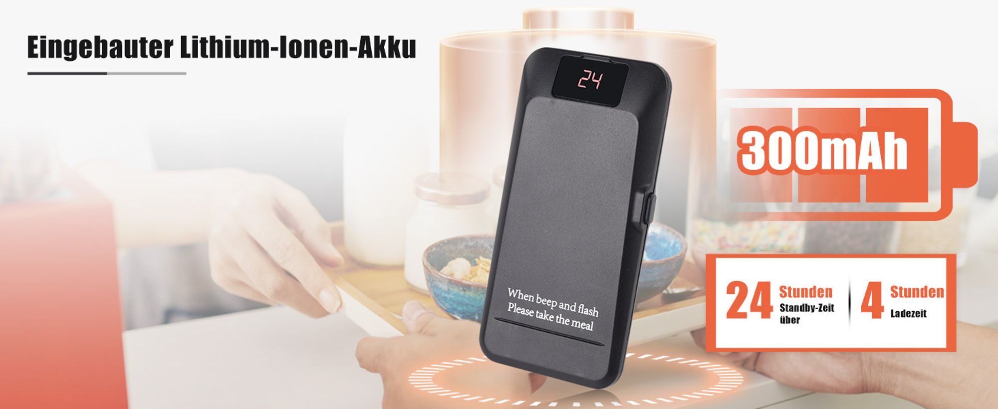 Retekess TD157P Pager Rufsystem, Restaurant Pager mit 800m, 24H, 39 Rufmodi, Geeignet für Fast Food Restaurant, Kompatibel mit TD157