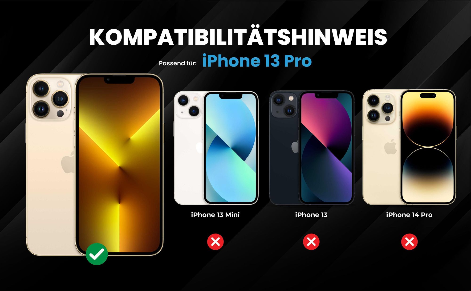 Kompatibilitätshinweise Hülle für Apple iPhone 13 Pro