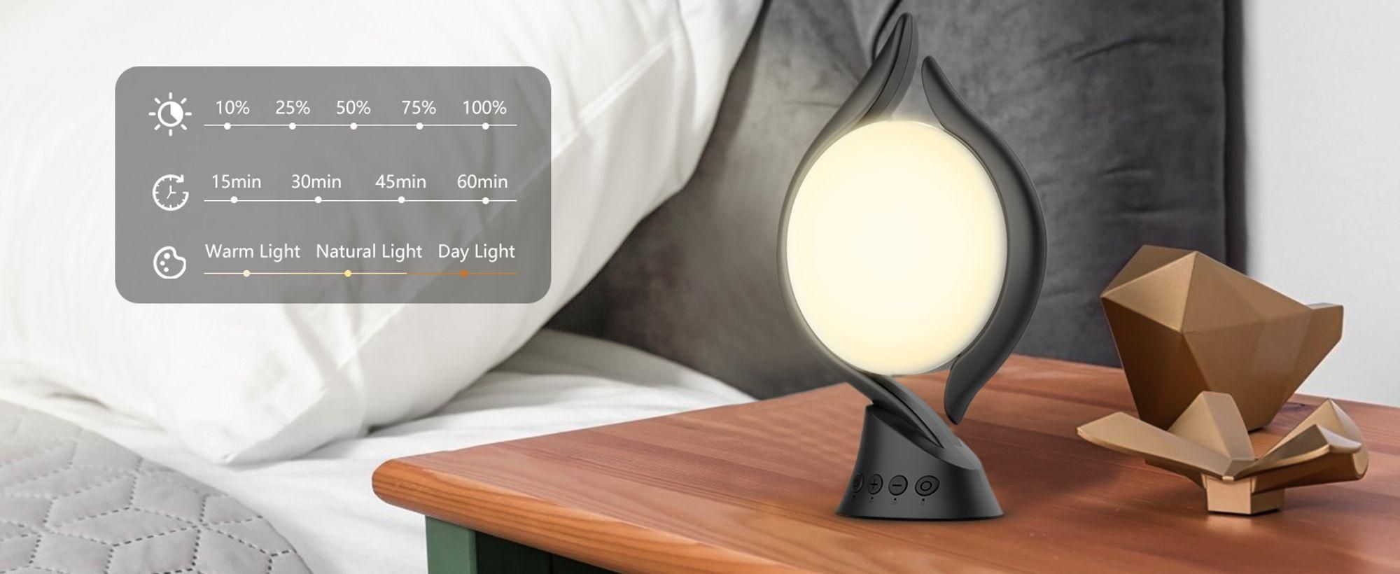 Tageslichtlampe 10000 Lux,Lichttherapielampe mit 3 Lichtfarben 4 Timer 5 einstellbare und Memoryfunktion Lichtintensität,Sonnenlicht Lampe für Hause