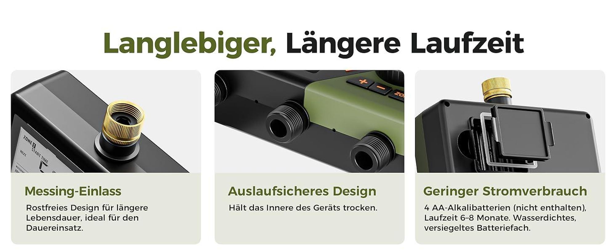 Diivoo Bewässerungscomputer mit 3 Ausgängen LCD-Display & Regenverzögerung Automatische und Manuelle Bewässerungsuhr