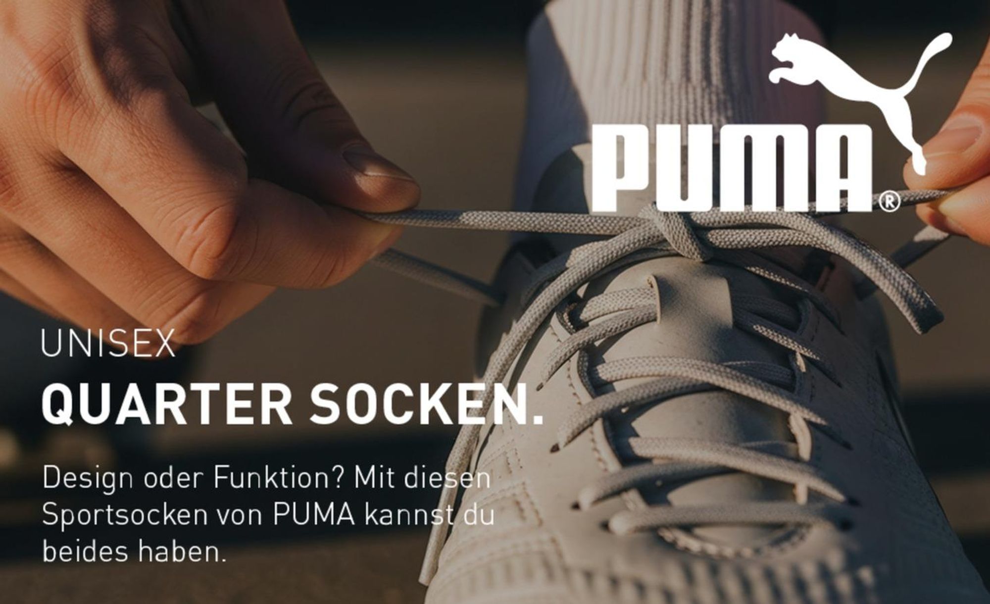Uni PUMA Quarter Sportsocken im Sportschuh