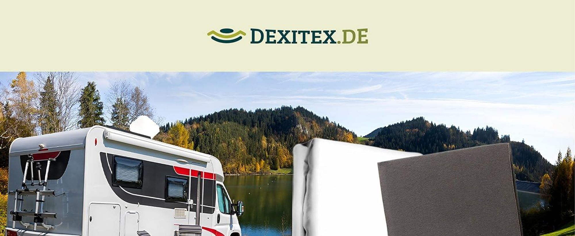 Wohnmobil in der Natur mit Spannbettlaken und Matratzenschoner