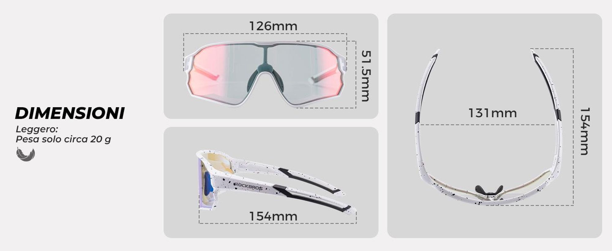 ROCKBROS Fahrradbrille Sportbrille Jugendliche Sonnenbrille Radbrille UV400 Schutz Fahrrad mit TR90 Rahmen Kinder Grün Photochromic