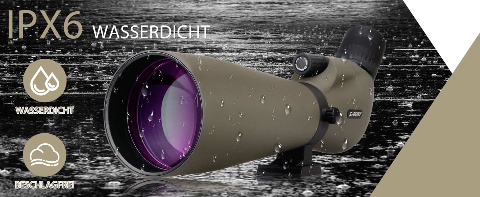 Svbony SV401 Spektiv, 20-60x80 Spektiv mit Stativ, Wasserdichtes FMC Optik 45-Grad Abgewinkelt Spektive für Sportschützen Vogelbeobachtung Zuhause oder Outdoor