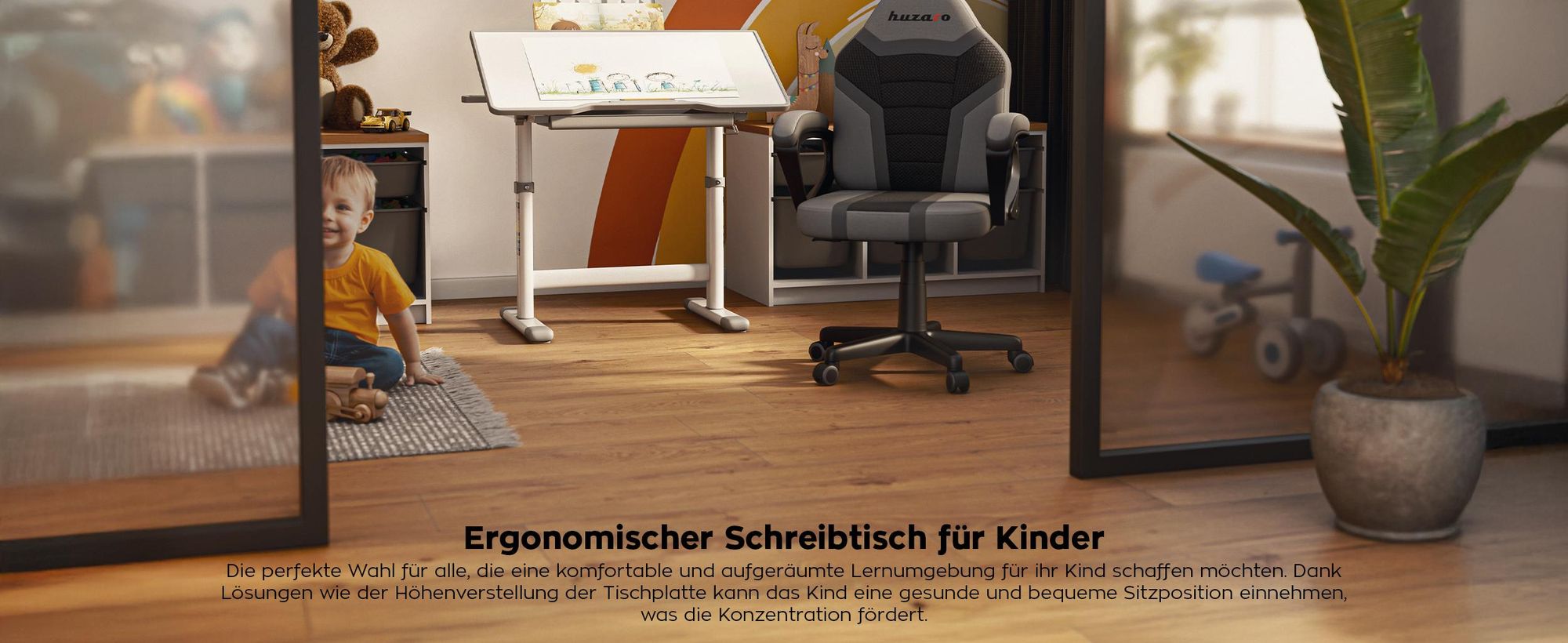 Ergonomischer Kinderschreibtisch Mark Adler 3.0 Grau, verstellbar 54-76cm