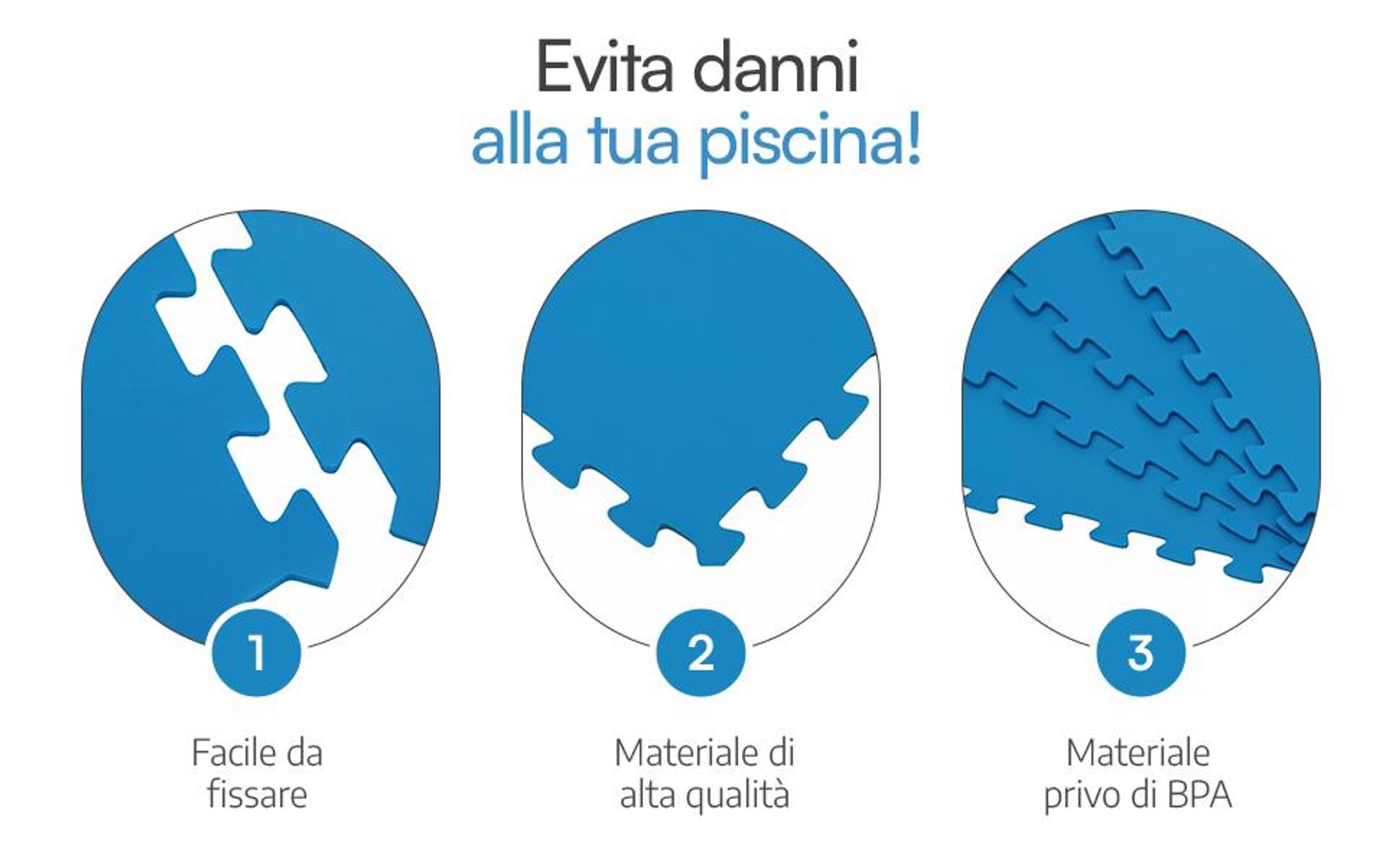 Tappetini per piscina Meisterhome® - Set da 9 pezzi da 50x50 cm (2,25 m²) - Tappetini protettivi per il fondo della piscina e della vaschetta per bambini