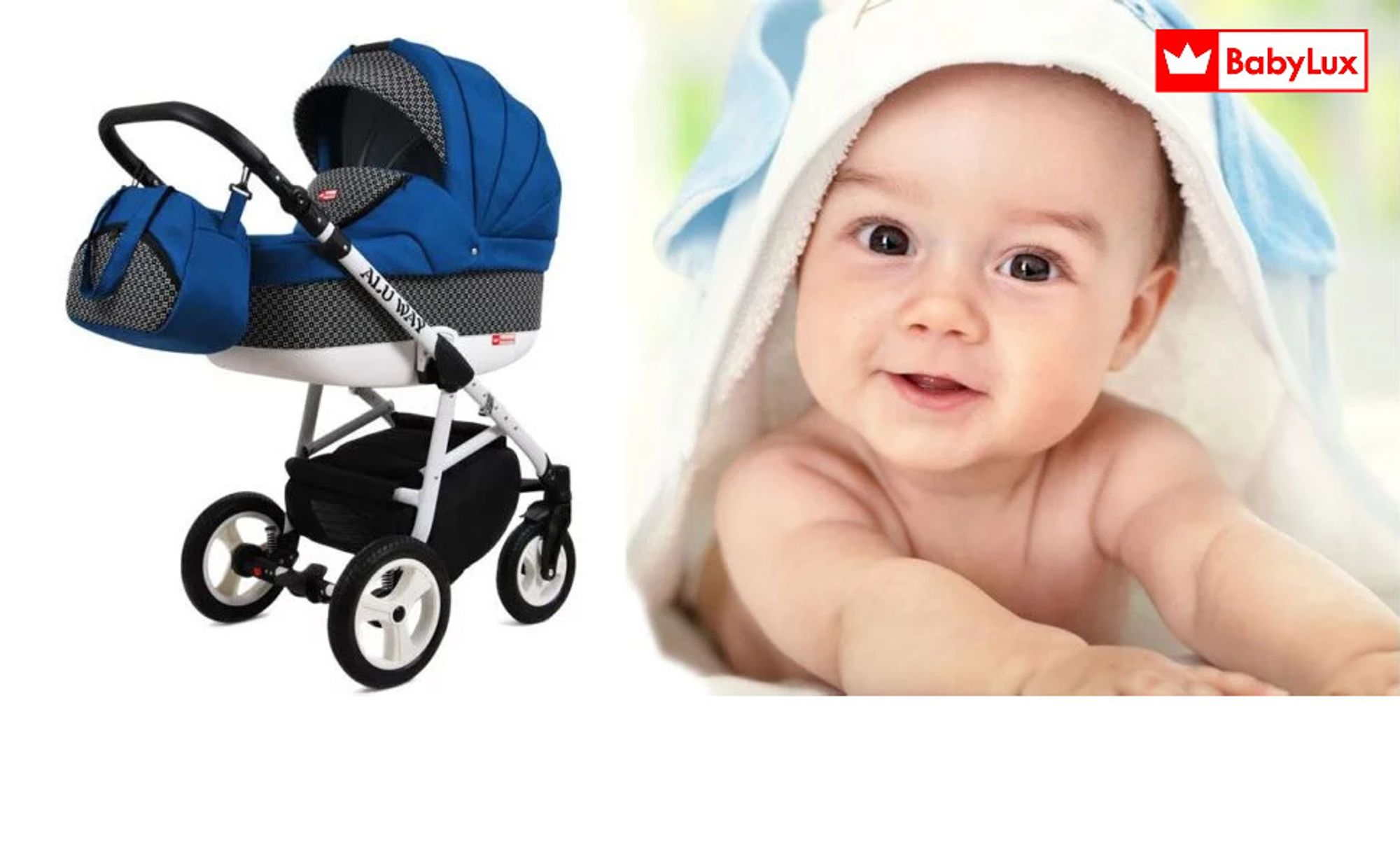 BabyLux® Alu Way | 3in1 Kinderwagen Set | Light Pink | Kombikinderwagen | Kinderwagenset | Buggy