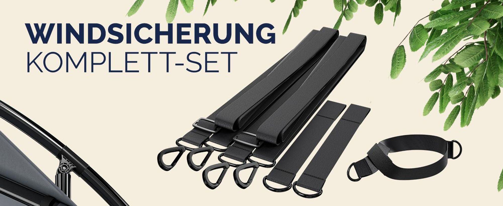KINGSLEEVE® Windsicherung für Ampelschirme Robuste Metallhaken Variabel Anpassbar Windsicher Windschutz Sonnenschirme Gartenschirme Kurbelschirme