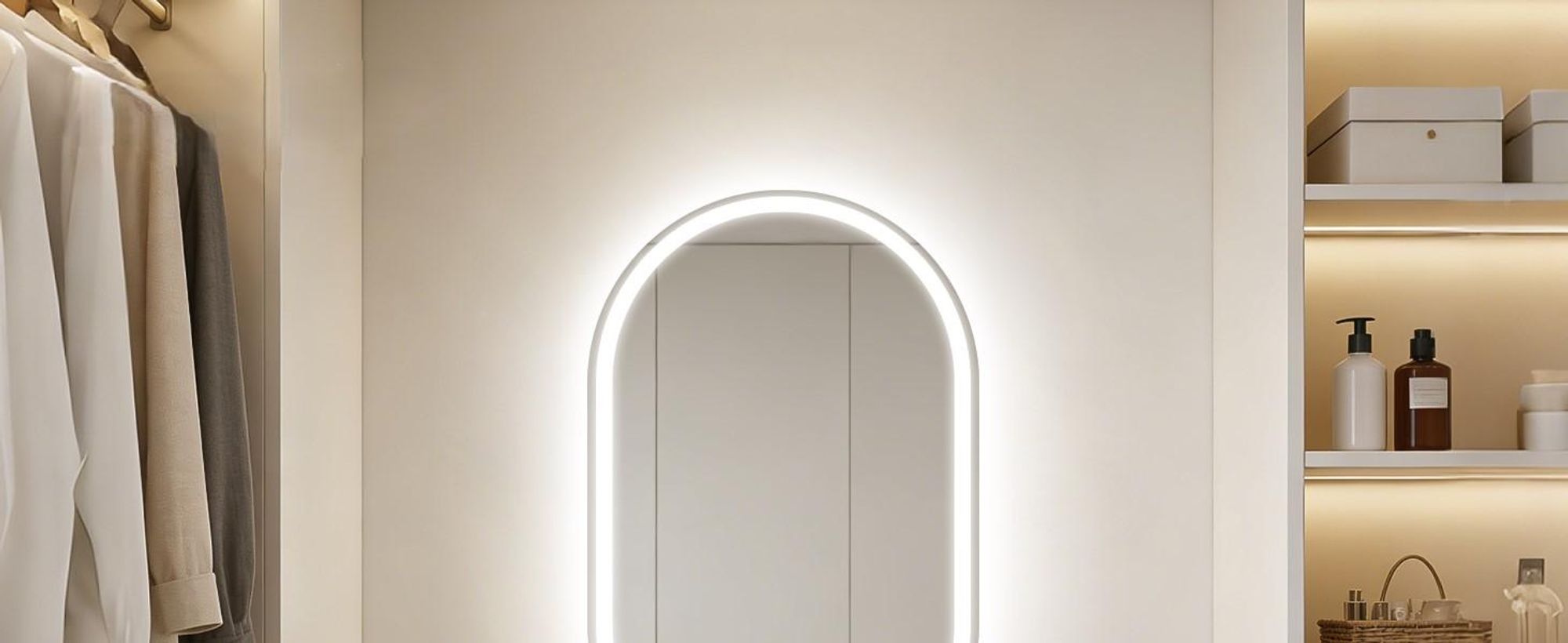 ZMH Spiegellampe LED Badspiegel lampe 50x80cm Spiegellampe Badezimmer Touch Schalter 3000K-6500K Badezimmerspiegel Lichtspiegel Dimmbar Oval