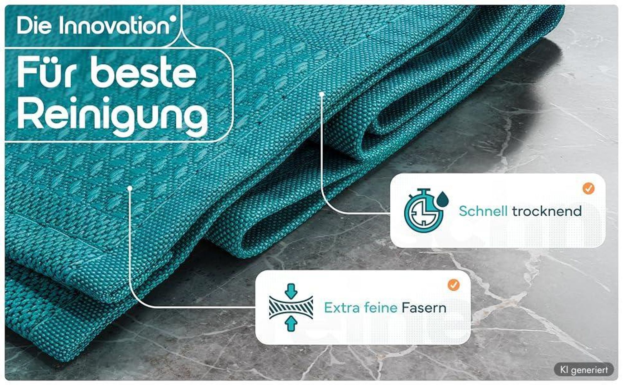 extra feine Fasern und schnelltrocknend
