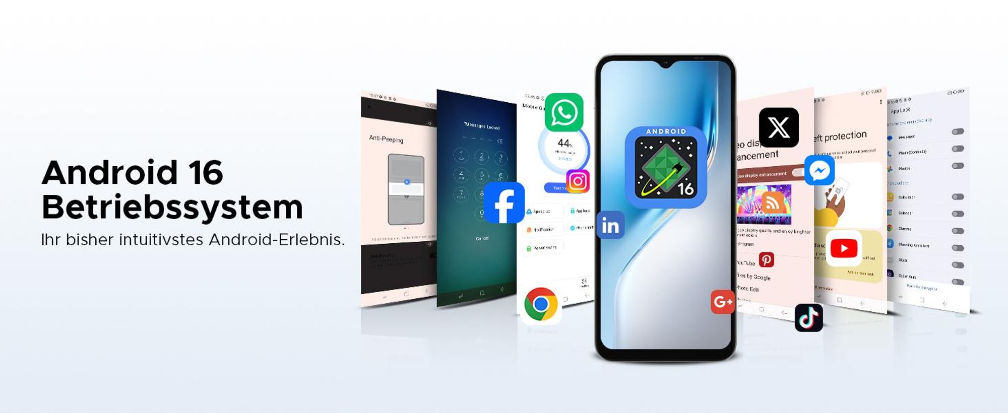 DOOGEE Note56X Pro Smartphone Handy, Android 16, 6,56" 90Hz, 6150mAh Akku, 32GB+128GB, 4G, 13MP, NFC, Fingerabdruck, OTG, ohne Vertrag