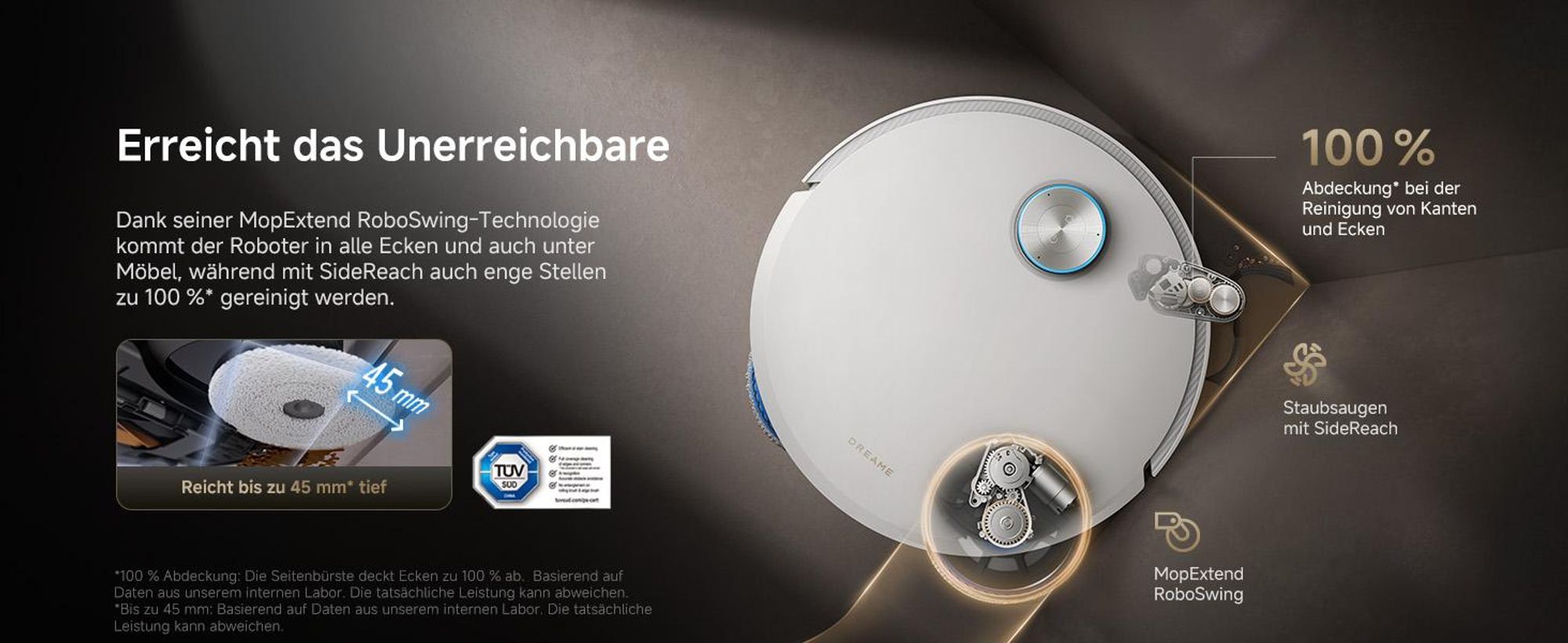 Dreame Matrix 10 Ultra Roboter Staubsauger und Bodenwischer,30kPa,Mehrfach-Moppschaltung,KI-Hindernisvermeidung,Anti-Tangle,100℃ Selbstreinigung,Weiß