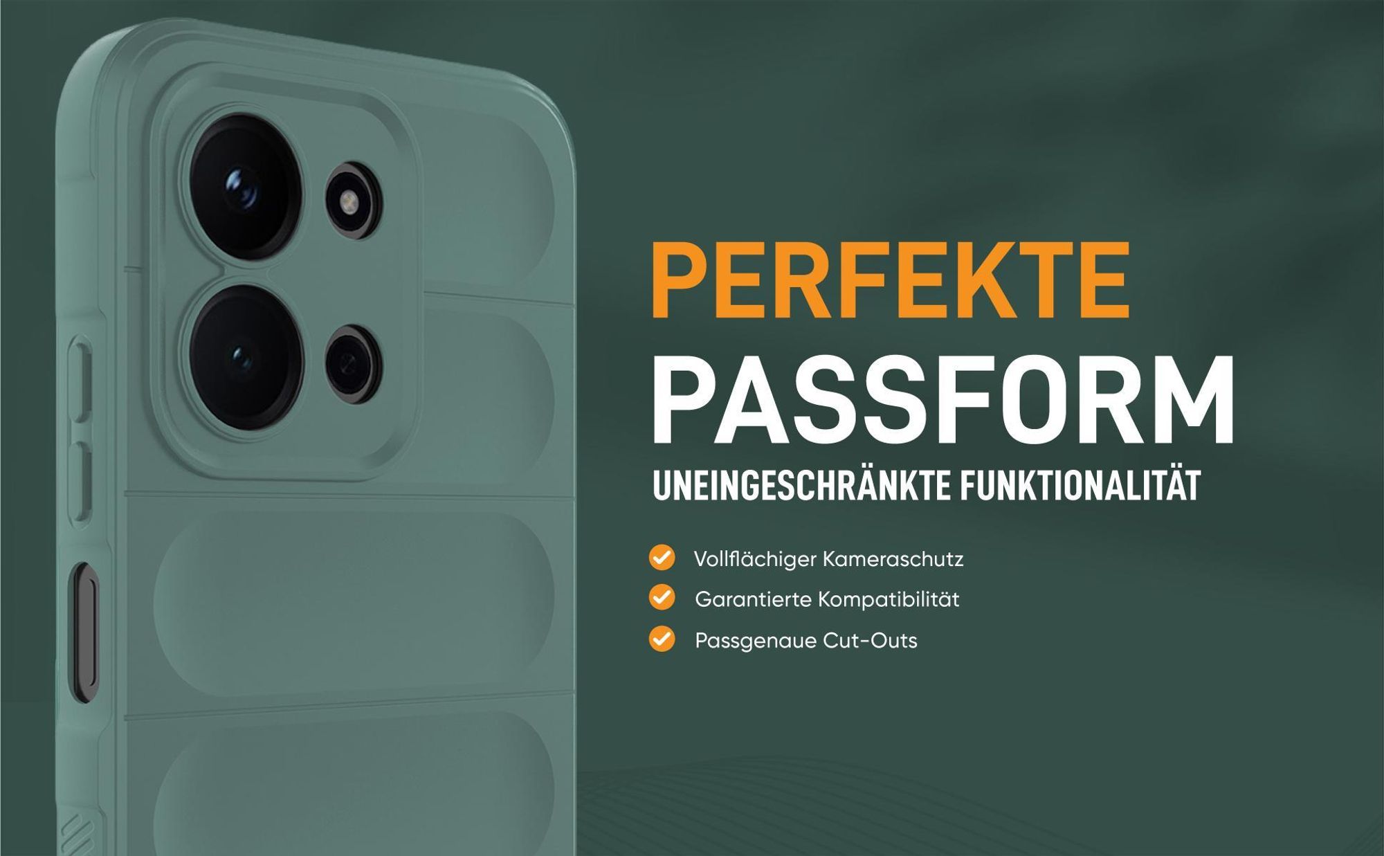Grünes robustes Smartphone Cover für Xiaomi Redmi 15C mit perfekter Passform