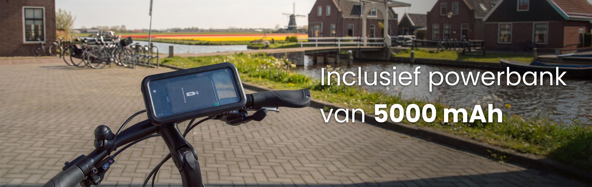 R2B Telefoonhouder Fiets met Powerbank 5000 mAh - Waterdicht