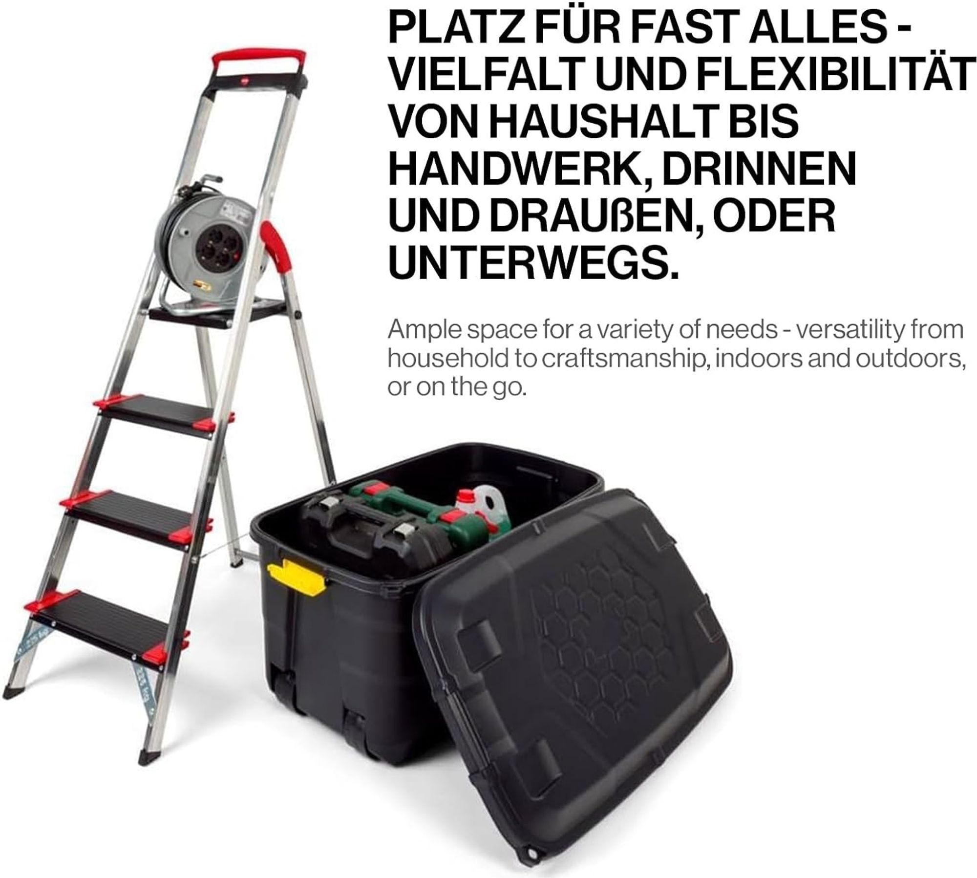 Kreher XL Transportbox Rollbox 75 Liter in Schwarz