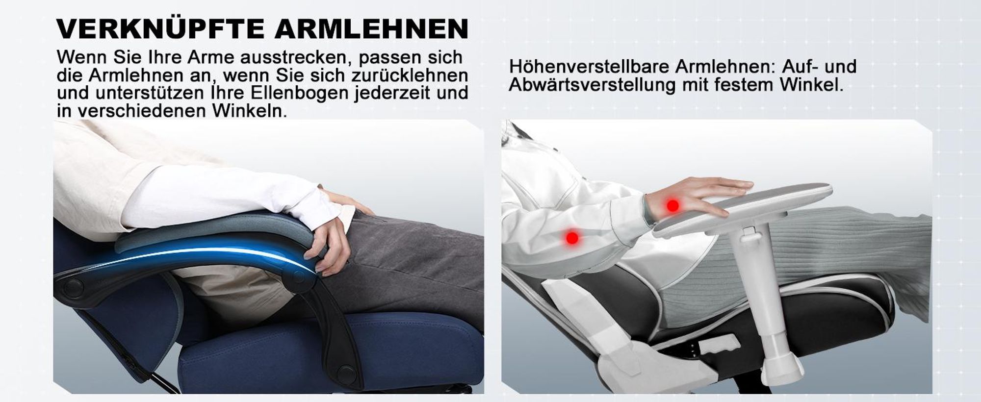 GTPLAYER Herní židle Ergonomické herní křeslo Stolní židle PC Gamer Racing Chair s látkovým povrchem, pružinovým sedákem, spojovacími područkami, s podnožkou s nosností až 153 kg