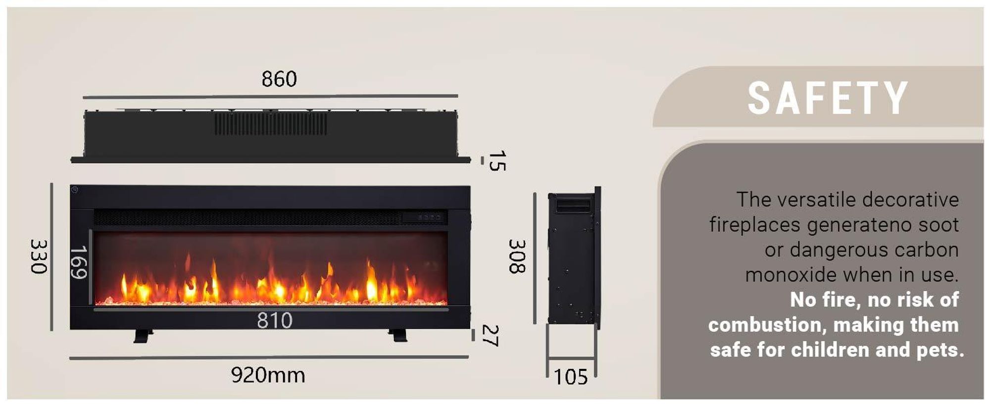 BALDERIA Agnes 36 – volně stojící, nástěnný nebo vestavný krb – černý