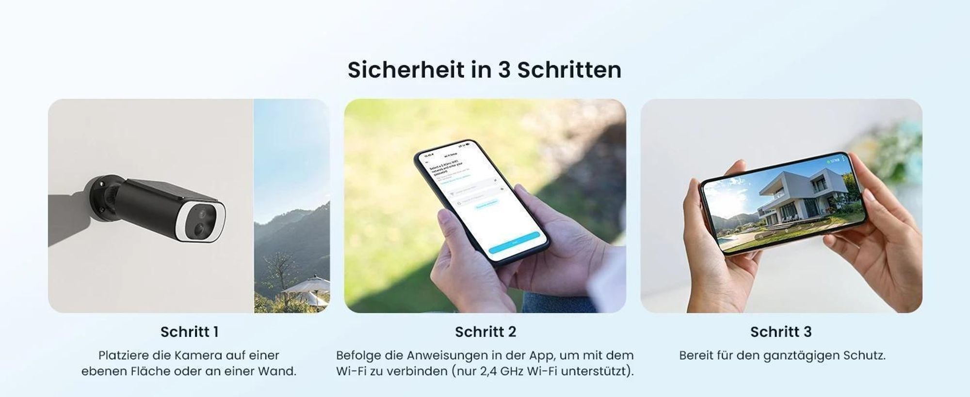 ieGeek 5MP FHD Überwachungskamera Aussen Akku WLAN, Kabllose IP kamera mit Solarpanel und Scheinwerfer, Farbige Nachtsicht, 2stk