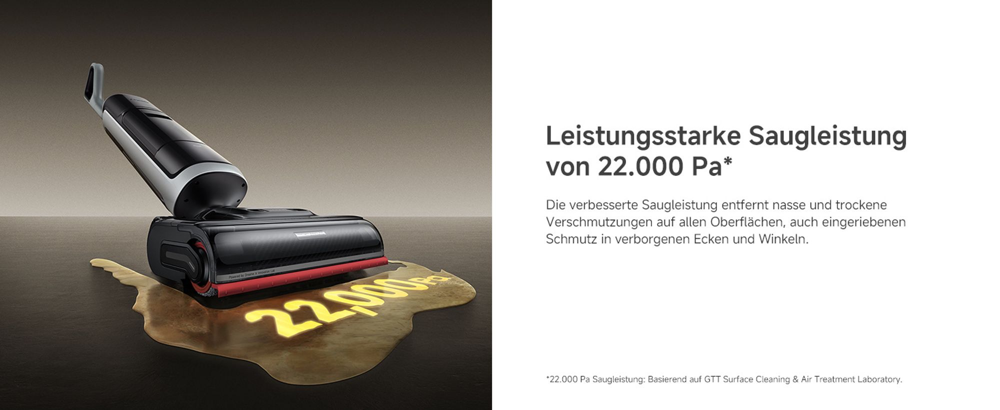DREAME H15 Pro Heat Kabelloser Staubsauger, Nass/Trocken 2in1, 22000 Pa Saugleistung, 85℃ Heißwasser automatische Reinigung,Tangle-Free-Technologie