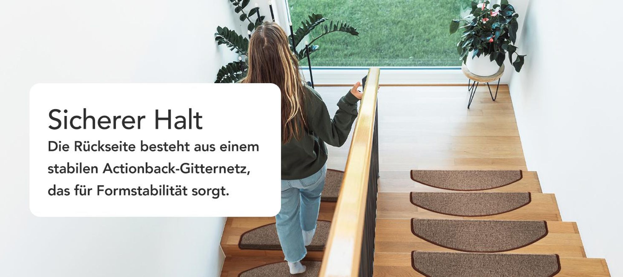 Stufenmatte London Pro Rutschfest & pflegeleicht Halbrund Anthrazit 1 Stufenmatte