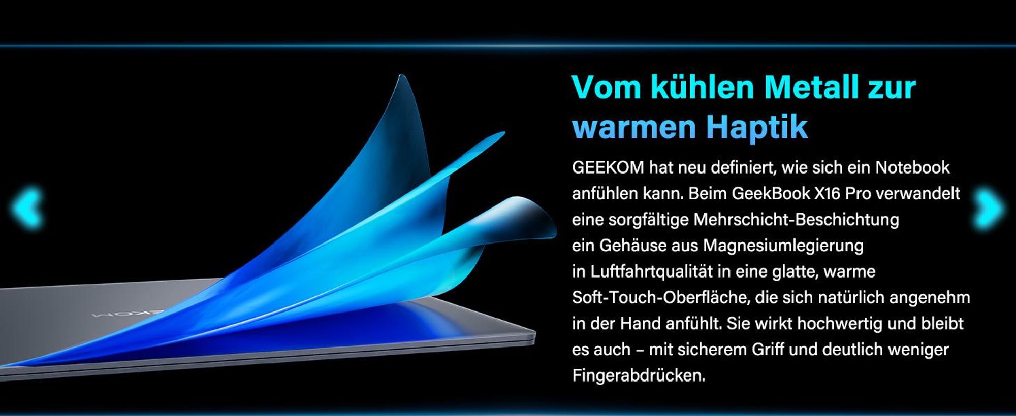 2026 GEEKOM GeekBook X16 Pro Laptop, 1299g Metallgehäuse, 16" 2.5K, IntelCore Ultra 9-185H, 32GB LPDDR5x7500MT/s, 2TBSSD, Ultradünn, Deutsche Tastatur